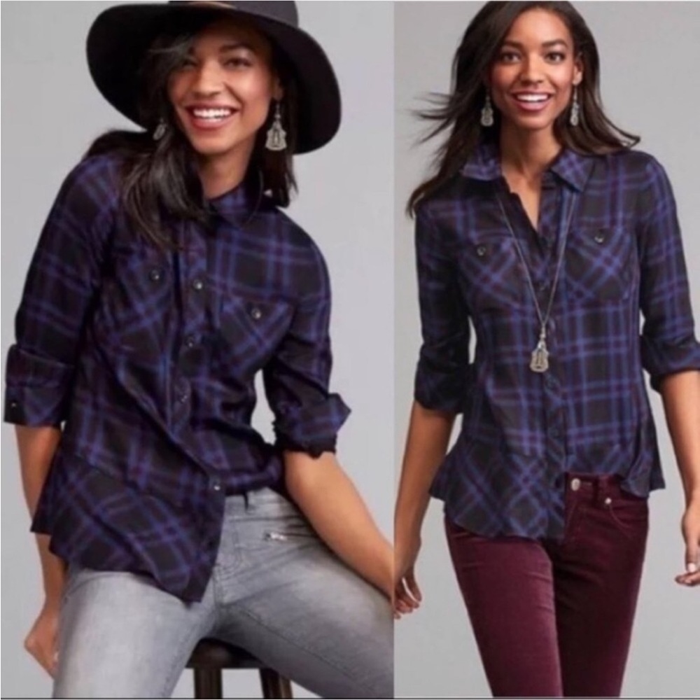 S CAbi Moody Plaid Button Up Shirt